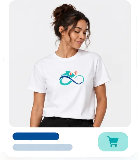 T-shirt blanc, au logo